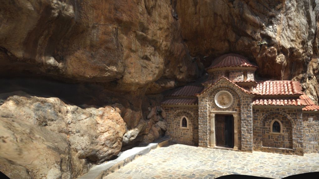 Church of Saint Nicholas the Wonderworker, Crete, 3D model of the chapel under a rock