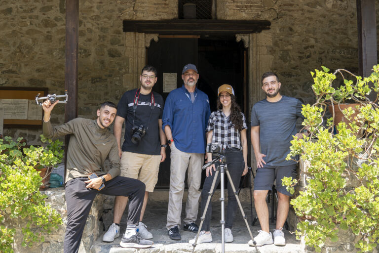 JMC students and Doron Altaratz at the Monastery of Saint John Lampadistis, Troodos, Cyprus, Erasmus+ 2024