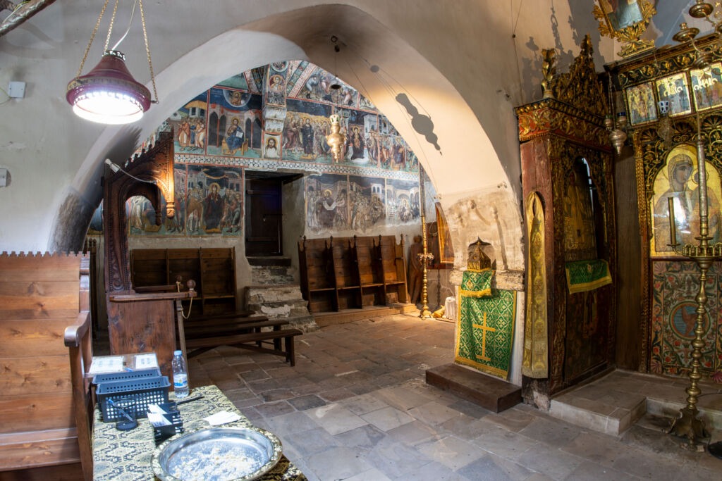 Painted interior of the Monastery of Saint John Lampadistis, Troodos, Cyprus, UNESCO World Heritage Site