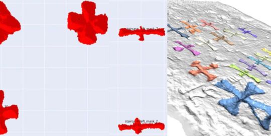Segmented 3D models of engraved crosses for machine learning shape analysis